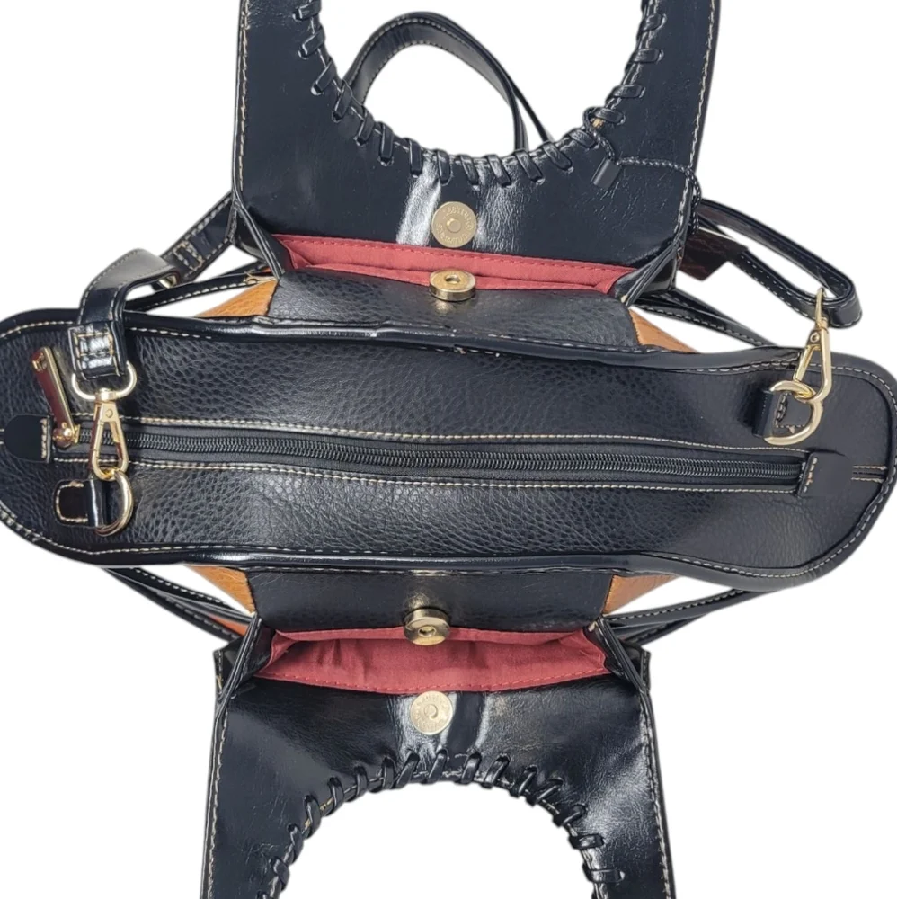 Accordian Style Stiched Satchel